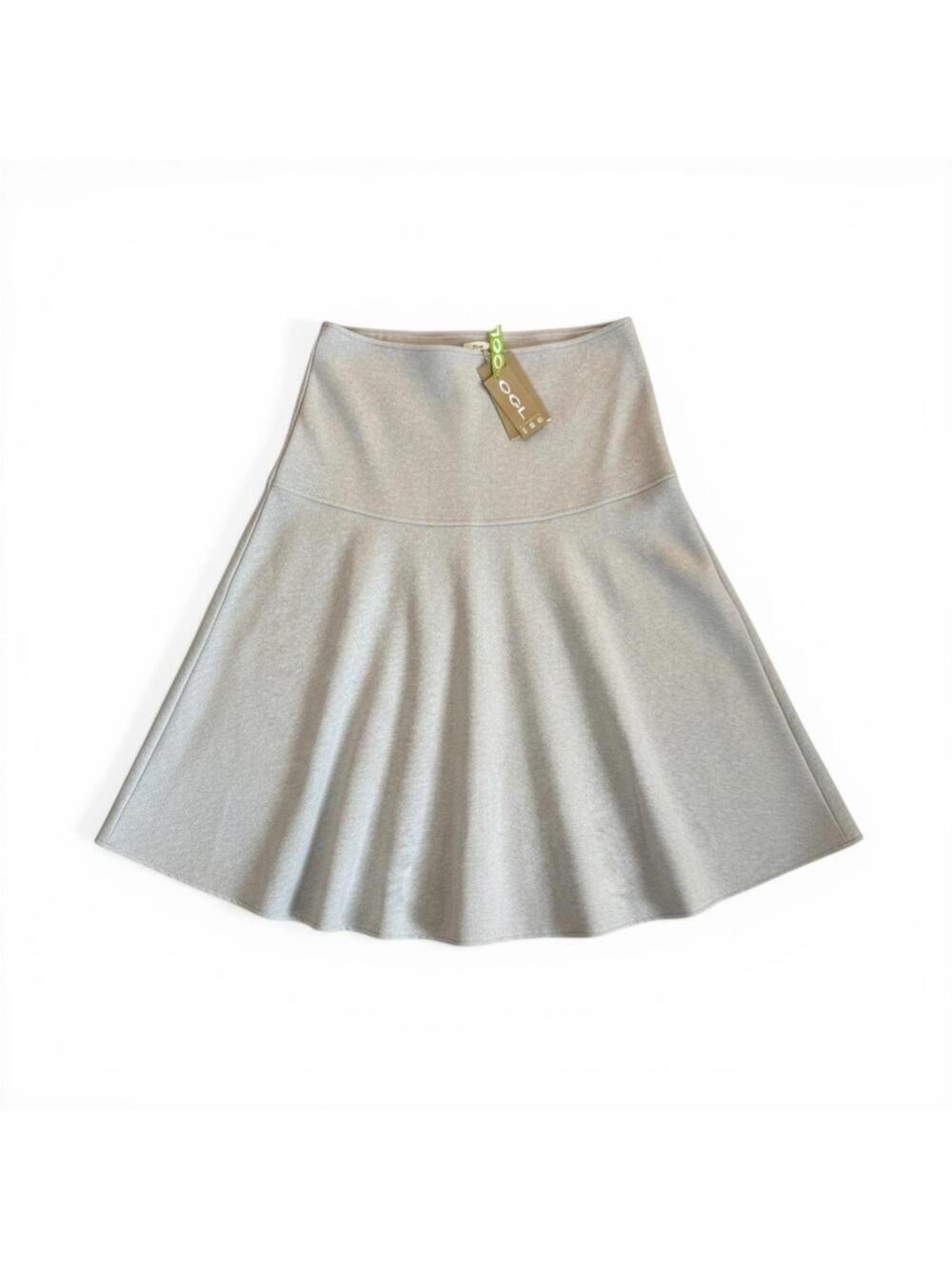 OGL FuzzLuxe Flare Skirt XL Petite Gray Oatmeal A Line Knit Skater NWT